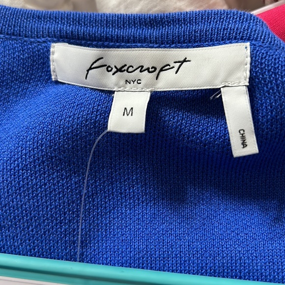 Foxcroft Cornflower Blue Open Front Cardigan with Fringe Hem  M - Picture 3 of 6